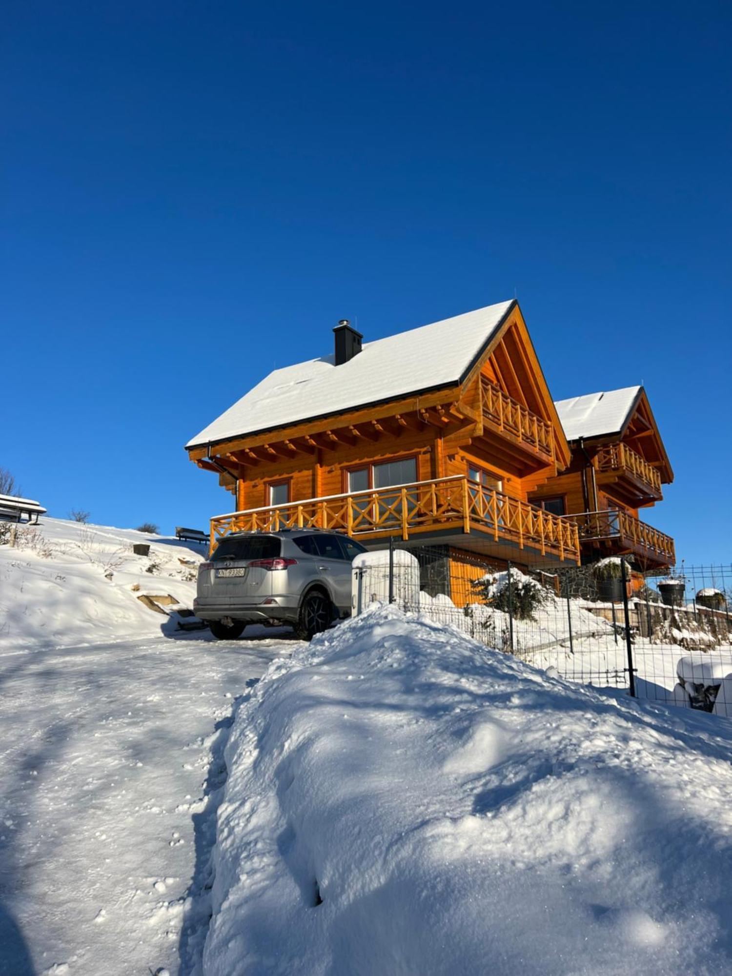 Houten Vakantiewoning "Reisnaarpolen" Royaal Ontbijt, Sauna En Hottub Czarna Góra Kültér fotó